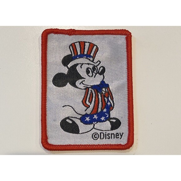 Retro Mickey Mouse Dressed As Uncle Sam Iron On Patch - Picture 1 of 1